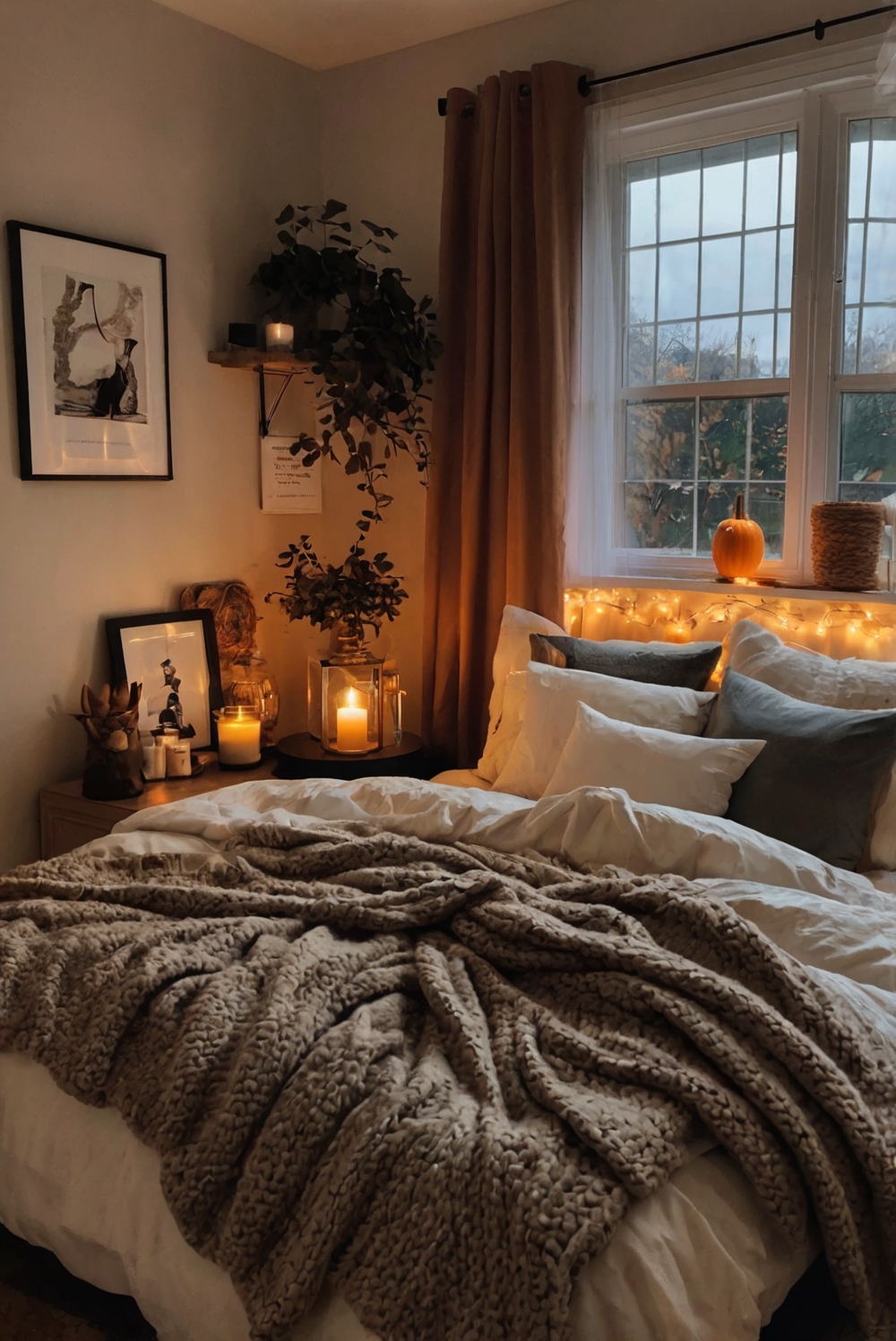 cozy bedroom decor, fall bedroom essentials, cozy bedding sets, aesthetic throw pillows, warm fuzzy blankets