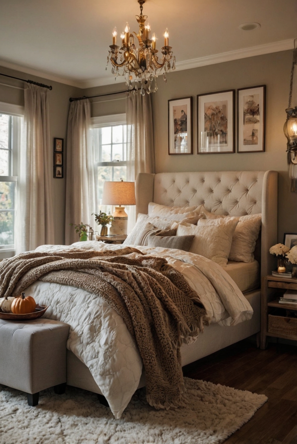 Cozy bedroom decor ideas, Fall bedroom makeover, Bedroom styling tips, Warm bedroom design, Cozy bedroom retreat