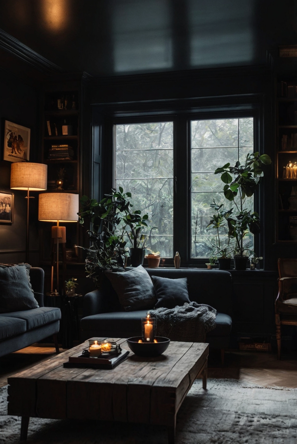 dark home decor, moody home design, elegant home interior, sophisticated decor, luxury home styling