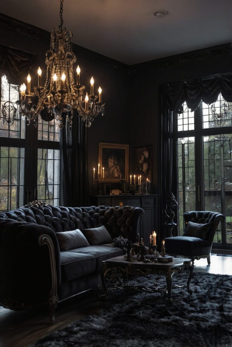 Gothic furniture, Gothic decor, Dark living room, Gothic inspiration, Gothic interior design