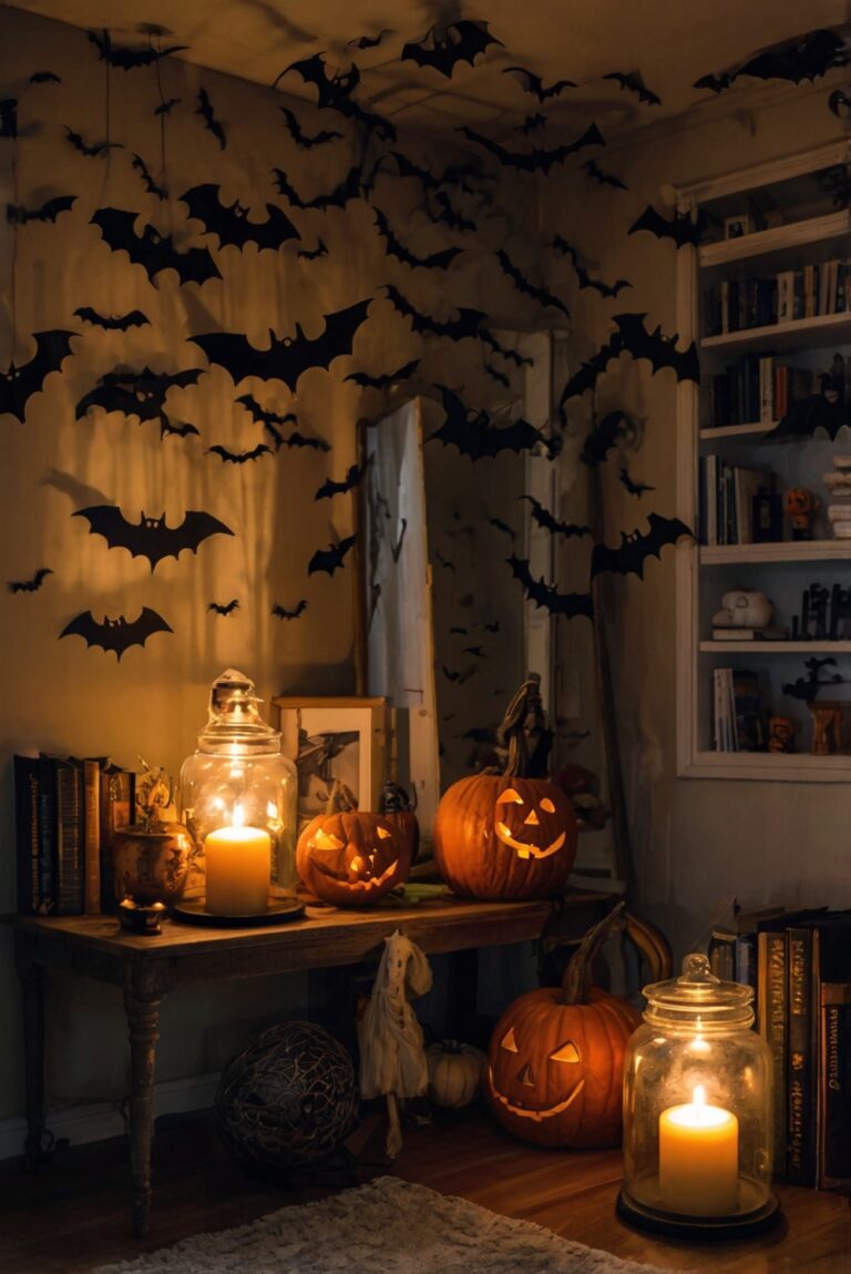 Scary Halloween decorations, Spooky room decor, Haunted house decorations, Creepy Halloween decor, Eerie room setup