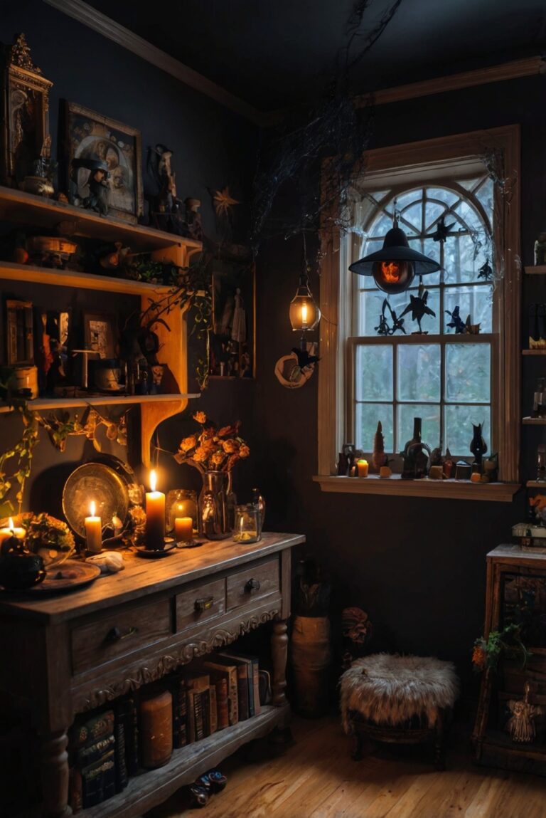 Witchy decor ideas, Witchy home accessories, Magical room makeover, Witchy interior design, Enchanting home decor