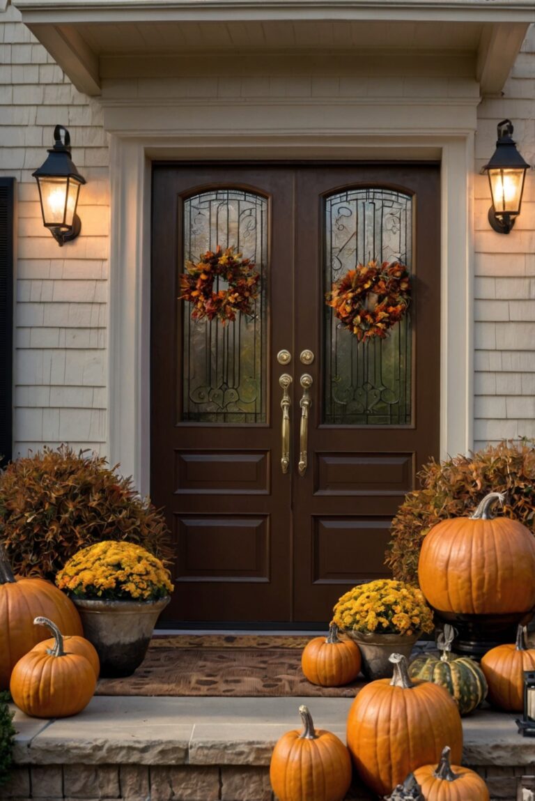 Thanksgiving decor, Outdoor Thanksgiving decorations, Fall outdoor decor, Thanksgiving porch decor, Thanksgiving outdoor lighting