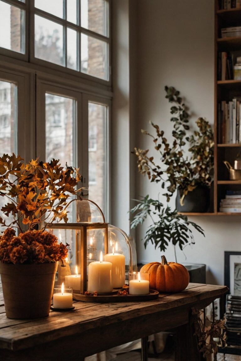 apartment decor ideas, fall home decor, cozy apartment decor, autumn apartment decorating, stylish fall apartment