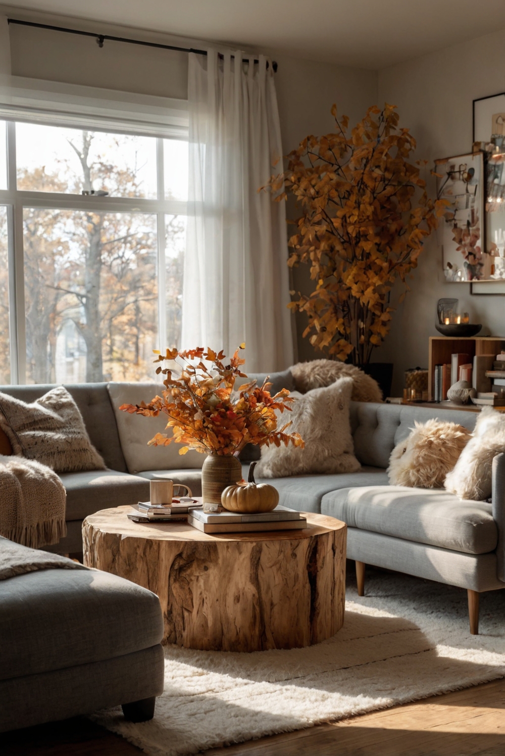 Fall home decor ideas, Cozy autumn room decor, Seasonal interior design, Trendy fall home accents, Stylish autumn room makeover